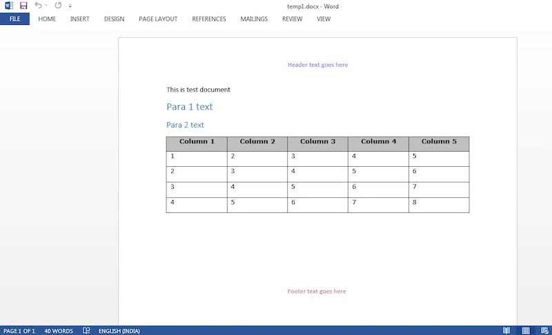 Create Word Document Using C#