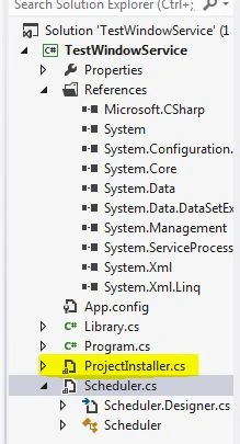 new file called ProjectInstaller