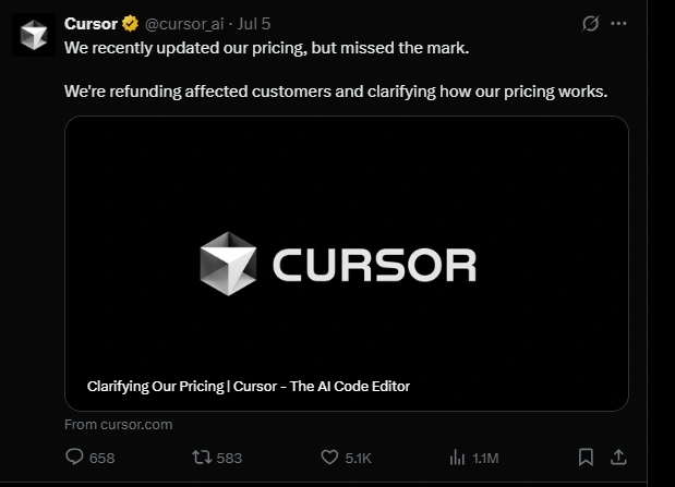 Cursor pricing clarification
