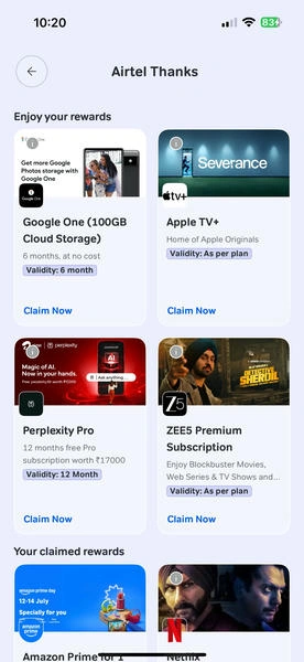 Airtel thanks app