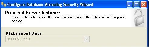 Database Mirroring Security Wizard