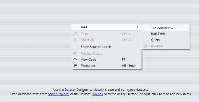 Create a TableAdapter