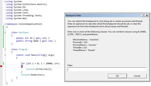 breakpoint Filter