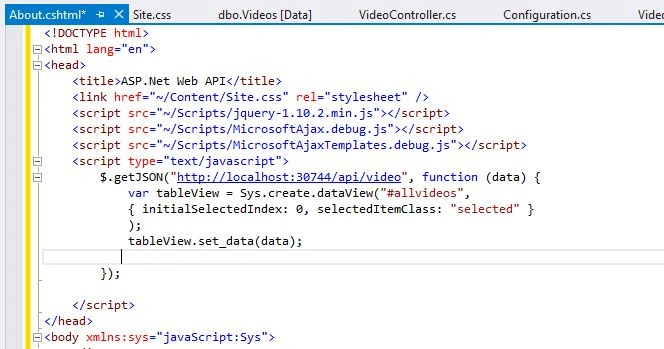 HTML table row