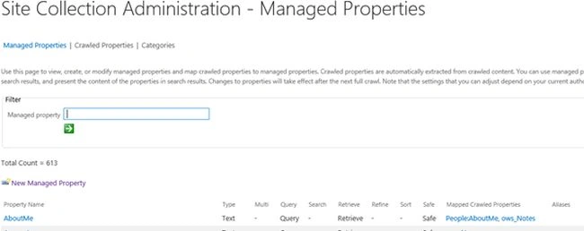 Managed properties