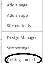 site action menu