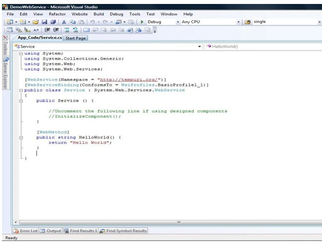 Demowebservice code