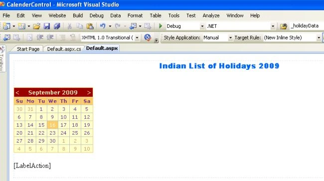 calendar control
