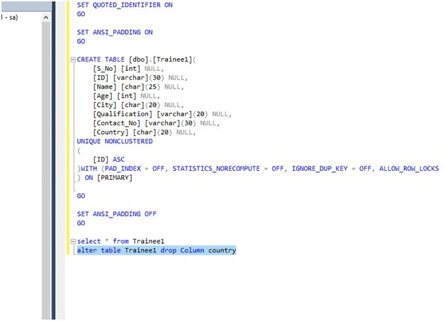 Example in Sql