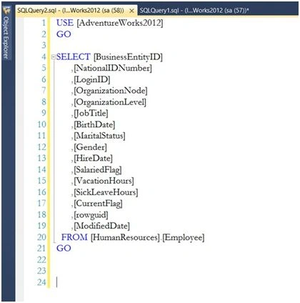 New query editor1