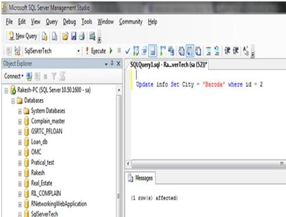 update a database