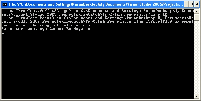Throw Statement in C#