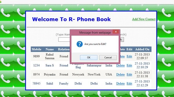 Edit contact
