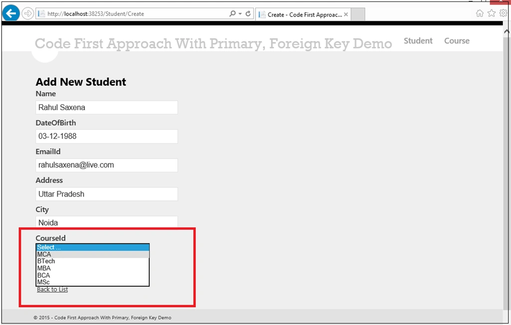 student create new
