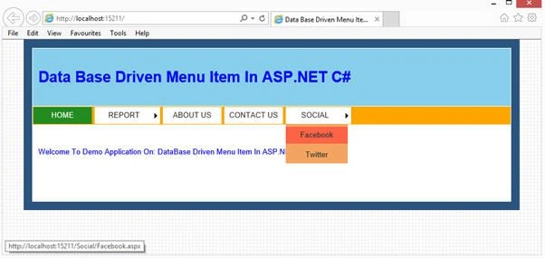 social tab menuitem