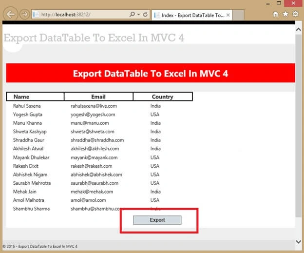 Export Data