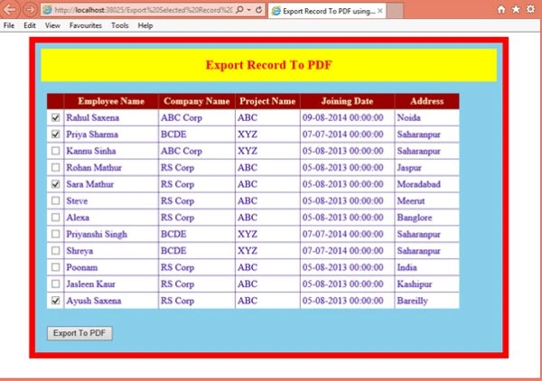 Export to PDF