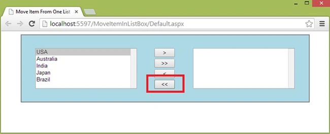 select all country left side