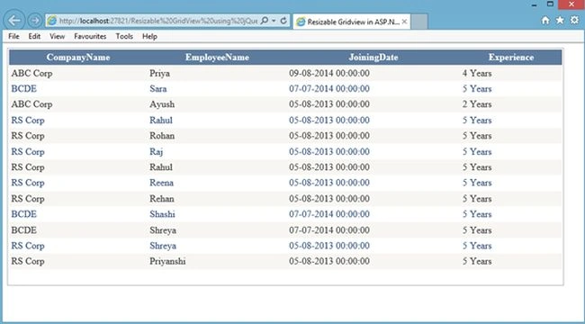 show data record