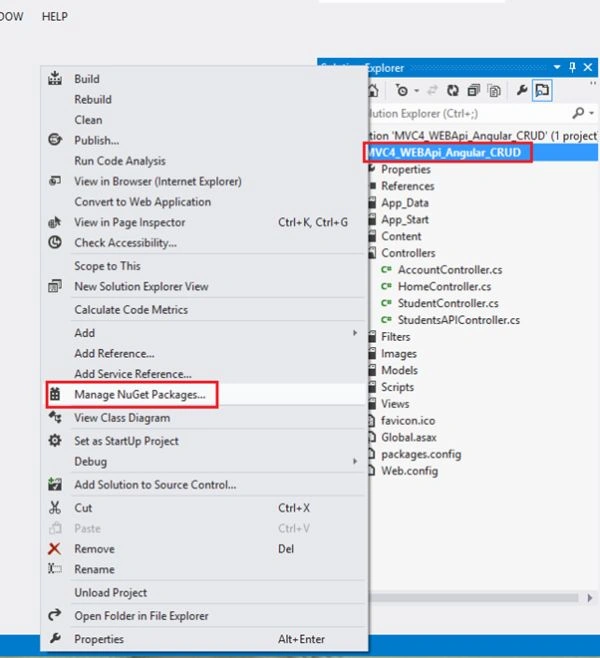 manage NUGET Packages