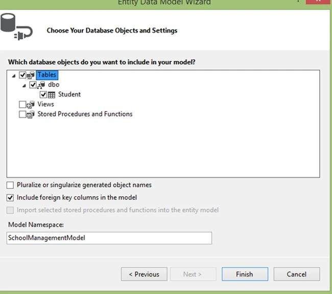 select table name