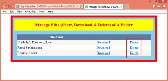 show download and delete document