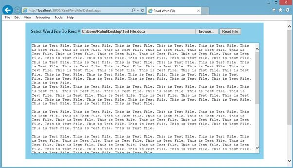 Read file in ASP.Net