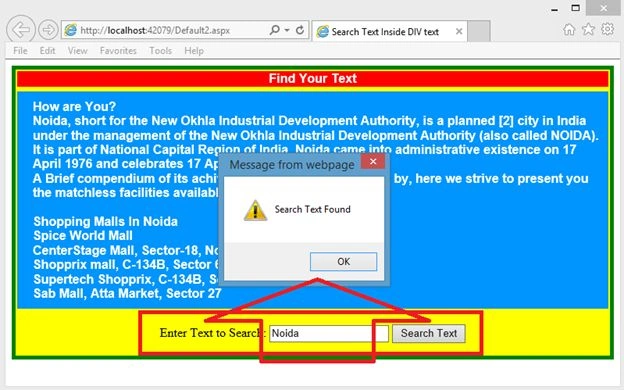 search text found
