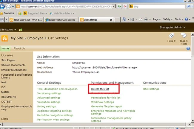 List Settings