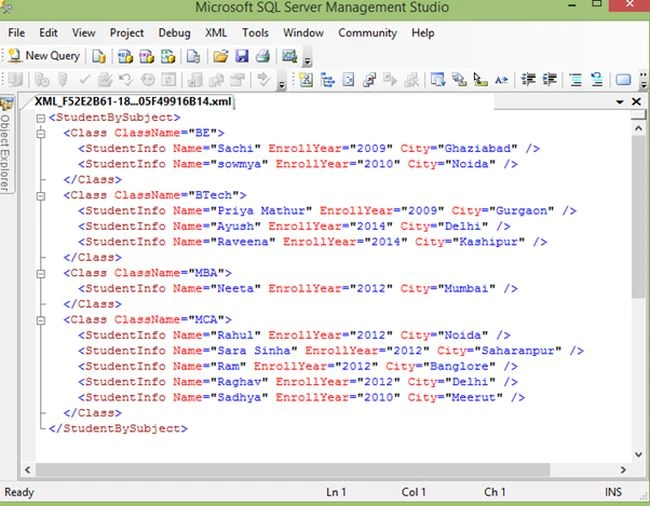 XML data