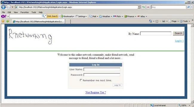 login page
