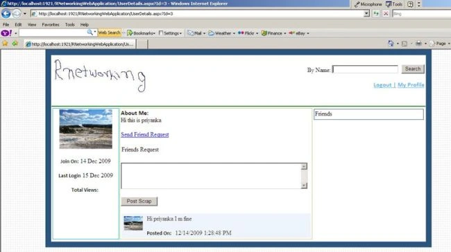 user detail page