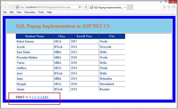 sql paging