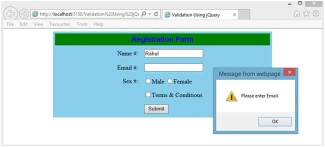 message from webpage