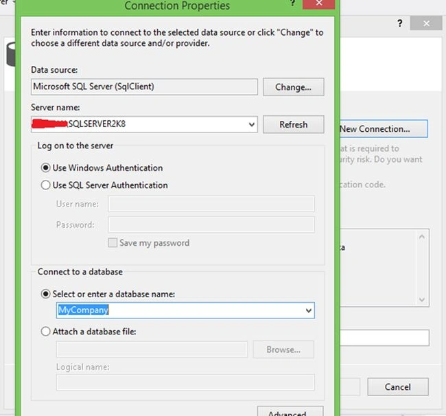 select database