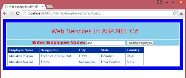 enter employee name