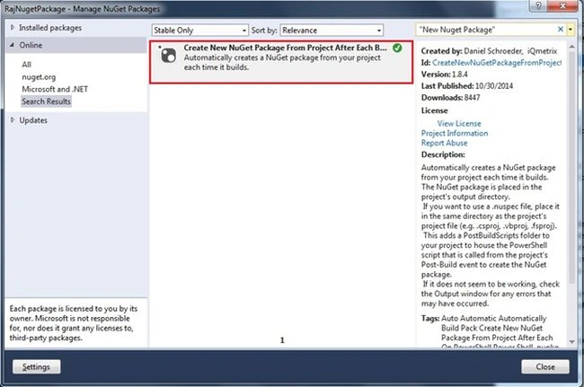 New NuGet Package