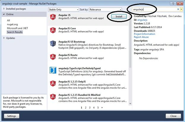 search AngularJS