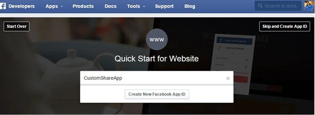 click create button