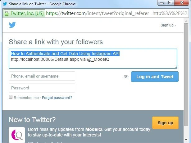 Click on twitter