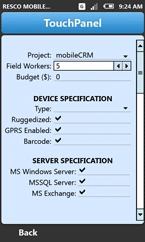 Resco MobileForms Toolkit: TouchPanel