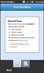 Resco MobileForms Toolkit: RichTextBox