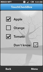 Resco MobileForms Toolkit: TouchCheckBox
