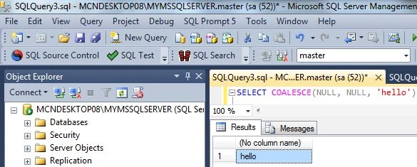 COALESCE() function in SQL Server