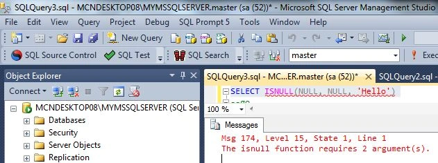 ISNULL() function in SQL Server