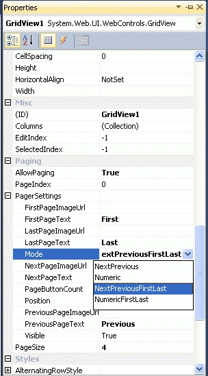 PagerSettings