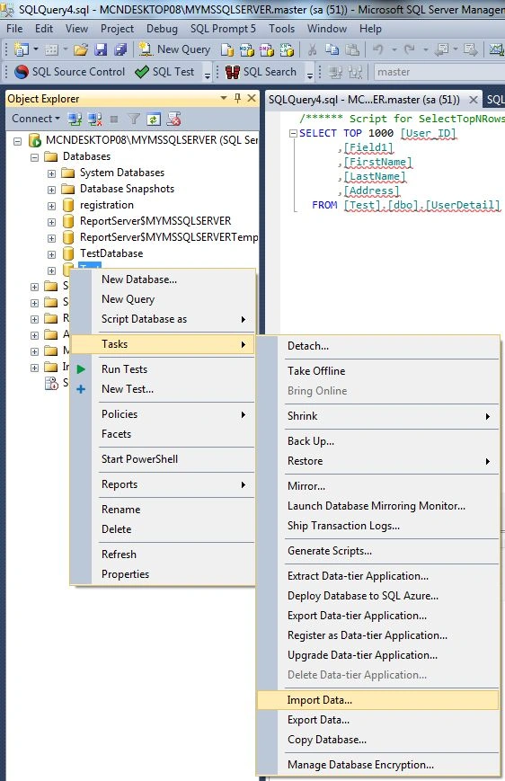 Import data