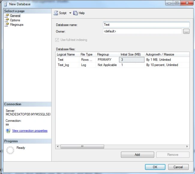 Create a database