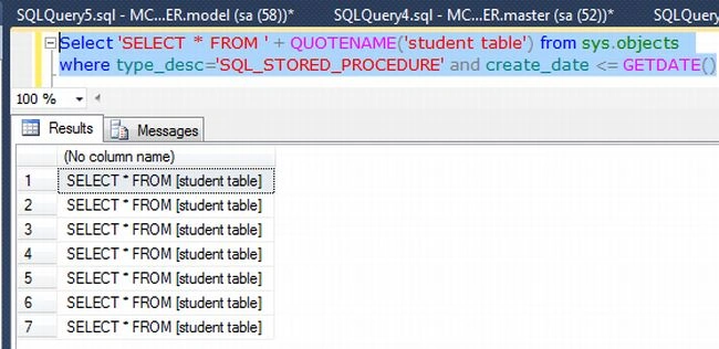QUOTENAME Function in SQL Server