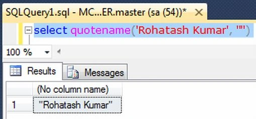 QUOTENAME Function in SQL Server